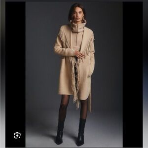 Anthropologie NWT NVLT Fringed Coatigan size M.
